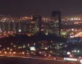 Vista panor�mica de Monterrey con el Cerro de la Silla al atardecer