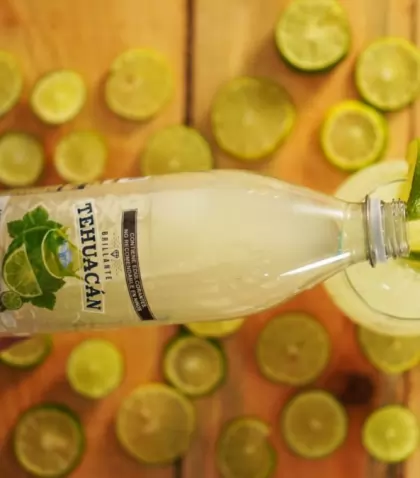 Bebidas refrescantes con agua mineral Tehuac�n Brillante, ideales para disfrutar en primavera.
