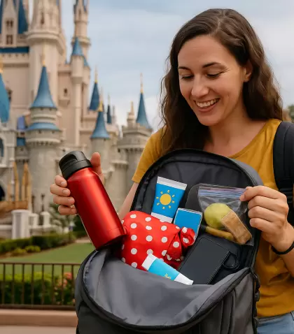 Una mochila bien equipada puede ahorrarte tiempo y dinero, y garantizar un d�a m�s c�modo en los parques Disney.