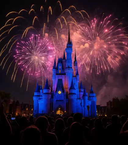 Los shows nocturnos de Disney combinan m�sica, luces y fuegos artificiales que emocionan a toda la familia.