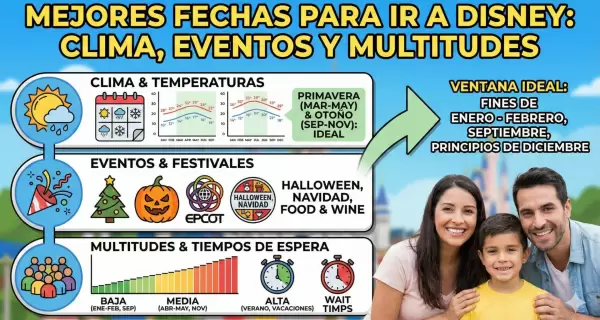Cada temporada en Disney ofrece experiencias distintas seg�n clima, eventos y cantidad de visitantes.