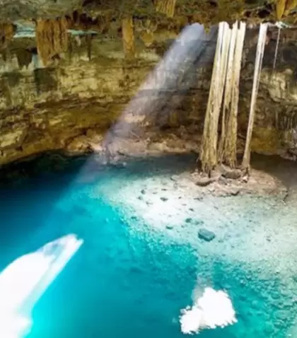 El circuito de Cuzam� permite visitar varios cenotes cerca de M�rida.
