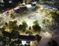 Canc�n m�s all� de la zona hotelera, con vista del Parque Las Palapas en el centro de la ciudad.