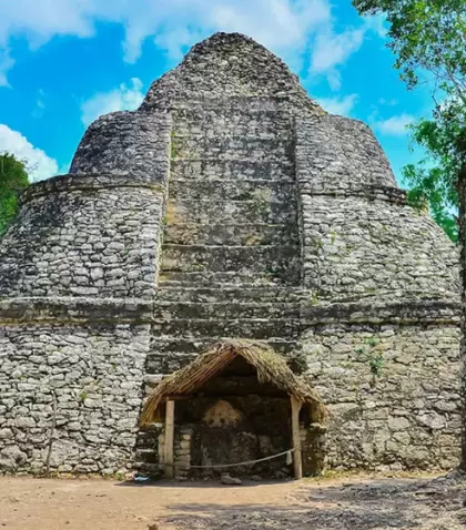En Zona Arqueol�gica de Cob�, la selva envuelve antiguos caminos y ruinas mayas, creando un recorrido �ntimo entre historia y naturaleza.